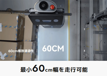 最小60cm幅を走行可能